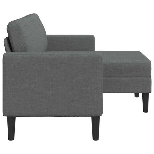 2-personers sofa med chaiselong L-formet 125 cm stof mørkegrå