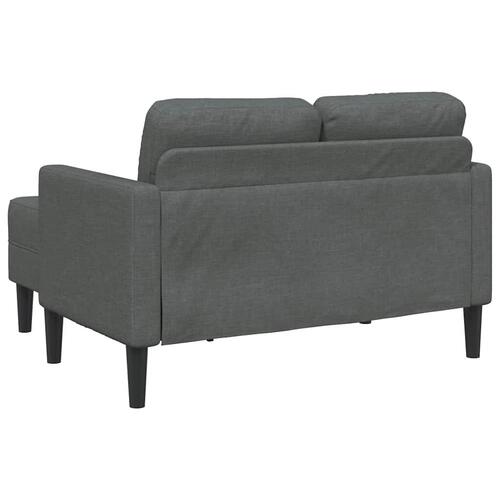 2-personers sofa med chaiselong L-formet 125 cm stof mørkegrå