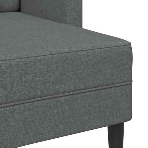 2-personers sofa med chaiselong L-formet 125 cm stof mørkegrå