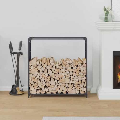 Brændestativ 90 × 28 × 90 cm i koldvalset stål - antracitgrå