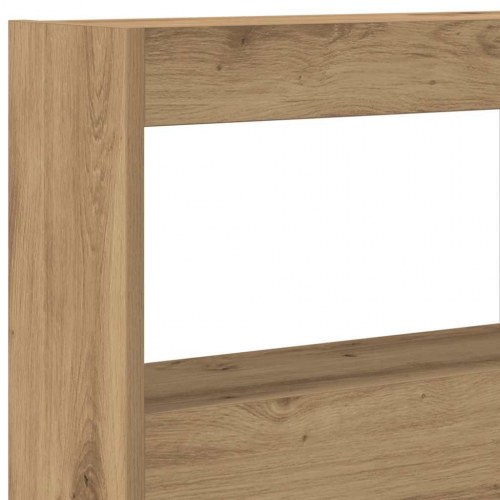Sengegavl med opbevaring og LED-lys 140 x 17 x 102 cm