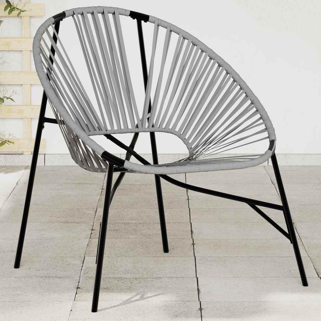 Haveæg Stol Polyrattan - Sort og lysegrå