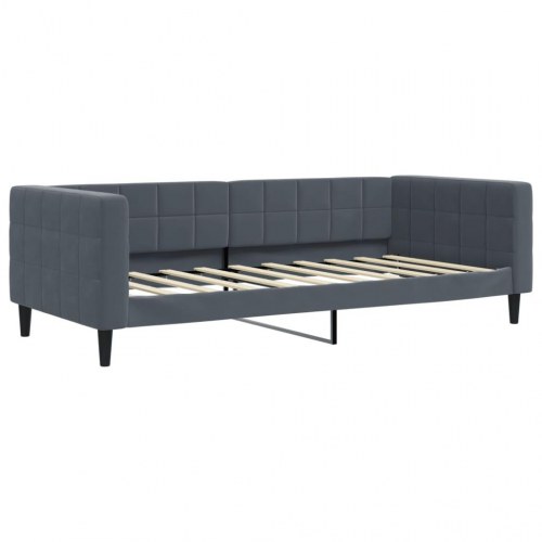 Daybed 90x190 cm i velour - mørkegrå sengeramme/sovesofa