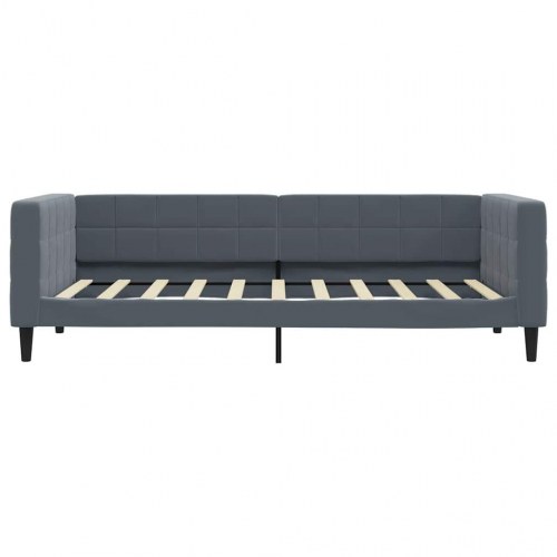 Daybed 90x190 cm i velour - mørkegrå sengeramme/sovesofa