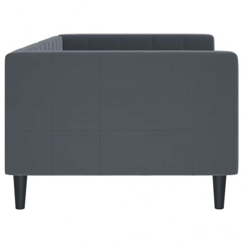 Daybed 90x190 cm i velour - mørkegrå sengeramme/sovesofa