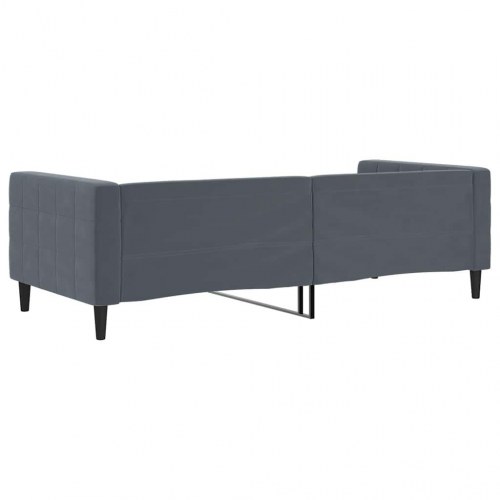 Daybed 90x190 cm i velour - mørkegrå sengeramme/sovesofa