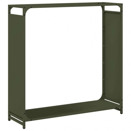 Brændestativ 90 × 28 × 90 cm i koldvalset stål - olivengrøn