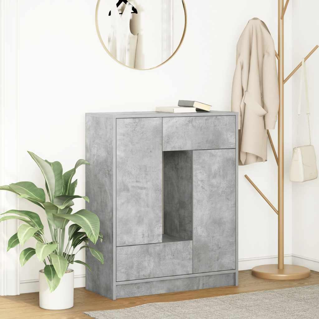 Skænk Med Skuffer Og Låger 73X31X90 Cm - Betongrå