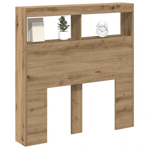 Sengegavl med opbevaring og LED-lys - 100 x 17 x 102 cm