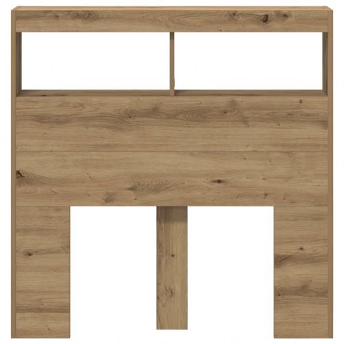 Sengegavl med opbevaring og LED-lys - 100 x 17 x 102 cm