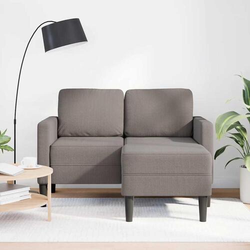 2-personers sofa med chaiselong L-formet 125 cm stof gråbrun