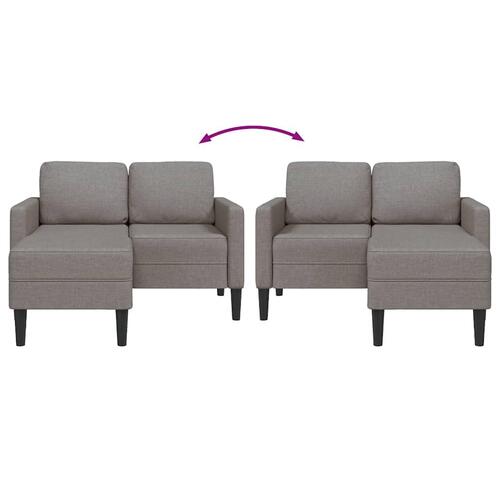 2-personers sofa med chaiselong L-formet 125 cm stof gråbrun