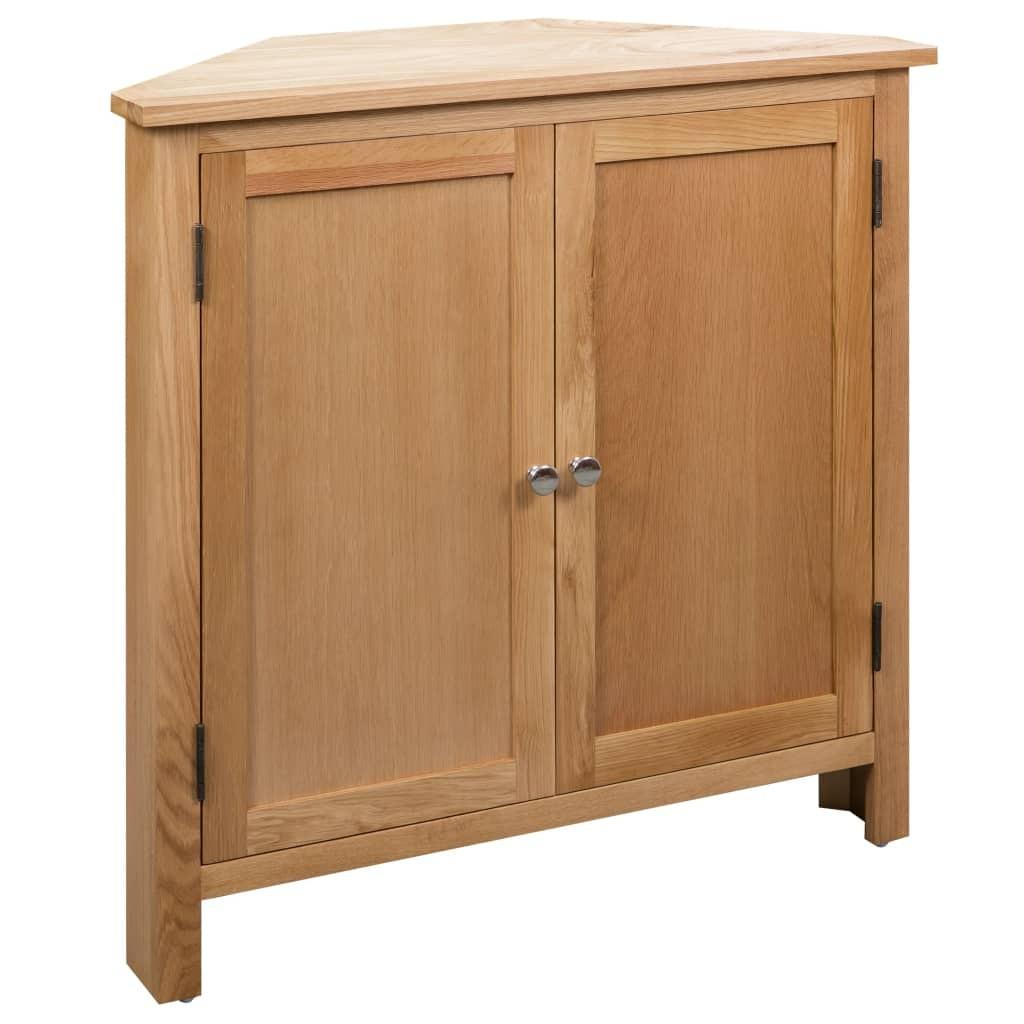 Hjørneskab 80 x 33,5 x 78 cm massivt egetræ