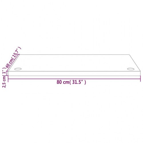 Skrivebordsplade 80x40x2,5 cm massivt fyrretræ hvid