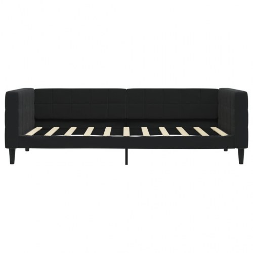 Daybed 90x190 cm i velour - sort sengeramme til gæsteseng/sovesofa