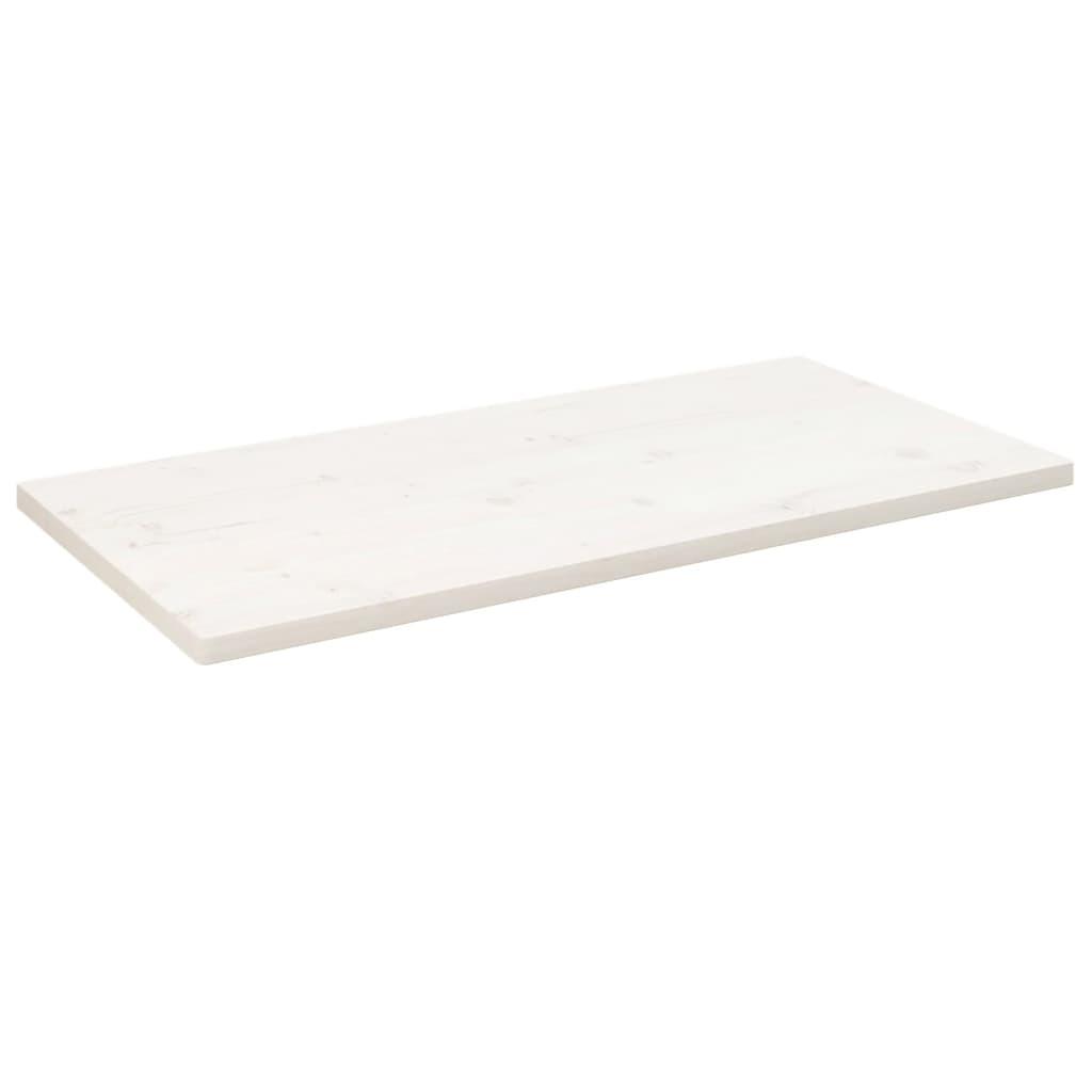 Bordplade 100x60x2,5 cm rektangulær massivt fyrretræ hvid