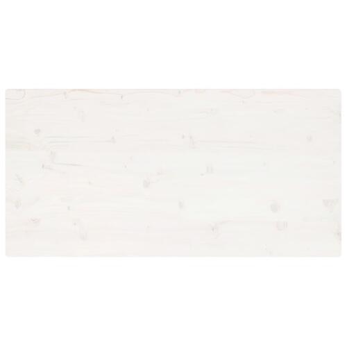 Bordplade 100x60x2,5 cm rektangulær massivt fyrretræ hvid