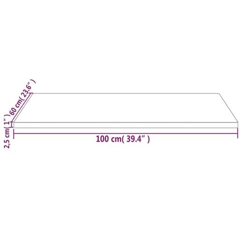 Bordplade 100x60x2,5 cm rektangulær massivt fyrretræ hvid