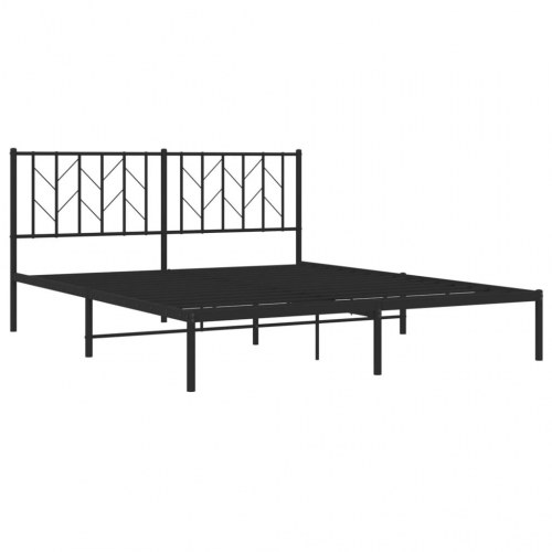 Sengeramme med sengegavl 160x200 cm metal sort