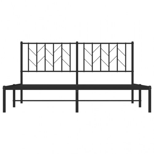 Sengeramme med sengegavl 160x200 cm metal sort