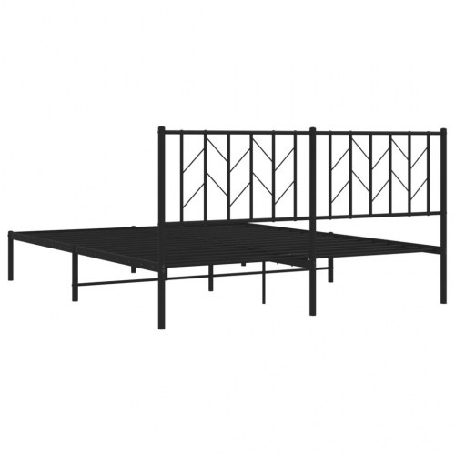 Sengeramme med sengegavl 160x200 cm metal sort