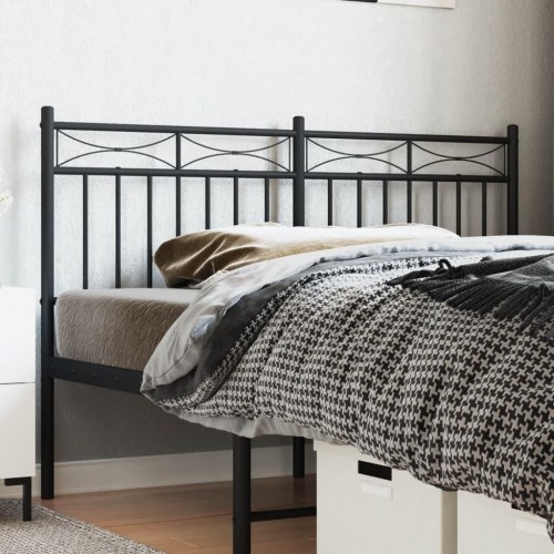 Sengegavl 140 cm metal sort