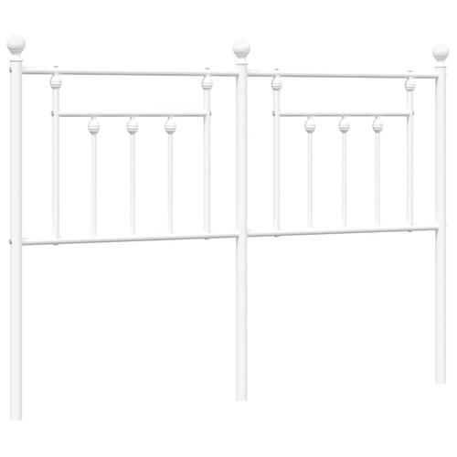Sengegavl 140 cm metal hvid