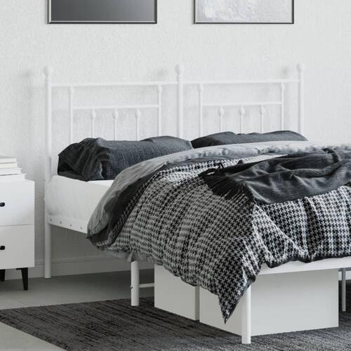 Sengegavl 140 cm metal hvid