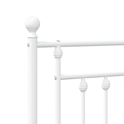 Sengegavl 140 cm metal hvid