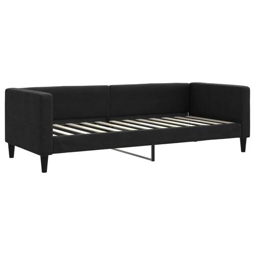 Daybed med udtræk og madras 80x200 cm stof sort