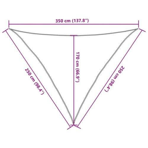 Solsejl HDPE 160 g/m² - trekant 2,5×2,5×3,5 m, rød
