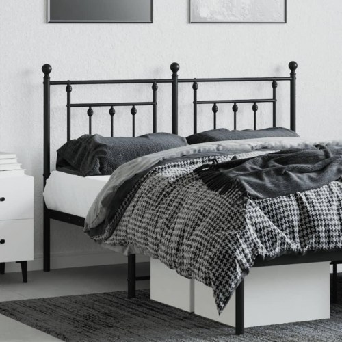 Sengegavl i metal 140 cm - sort