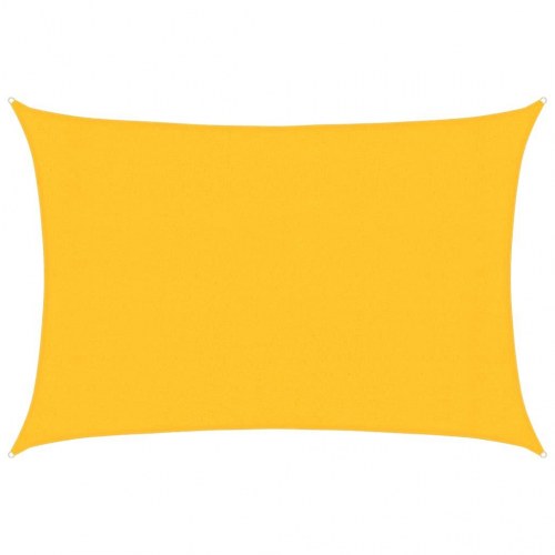 Solsejl 3 × 4,5 m - HDPE 160 g/m², gul (rektangulært)