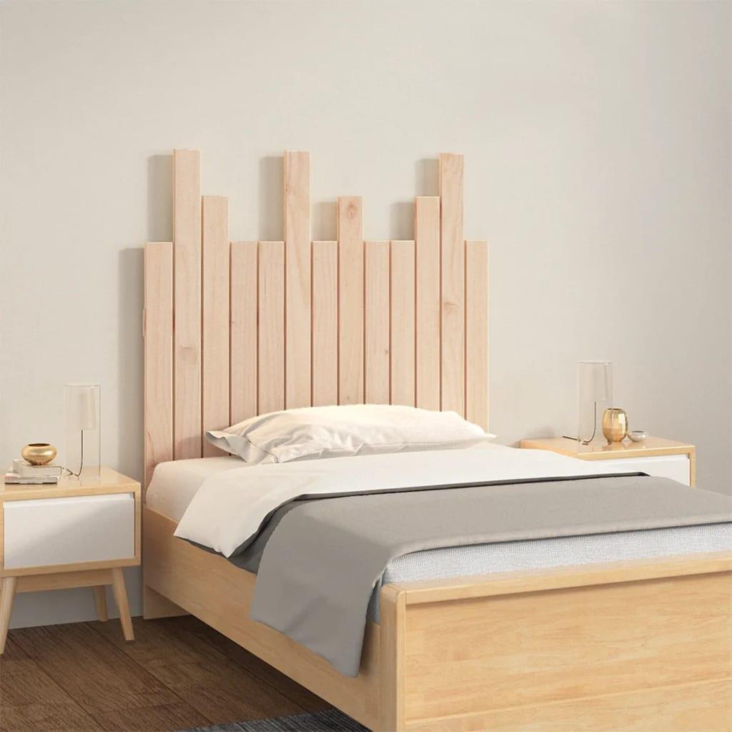 Sengegavl 95,5X3X80 Cm Massivt Fyrretræ - Naturfarvet / 82.5 x 80 cm