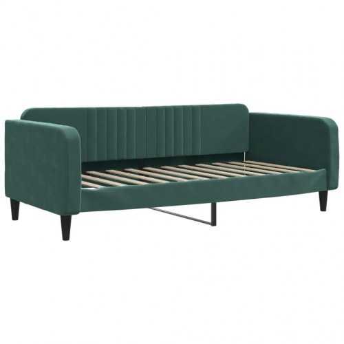 Daybed 100 × 200 cm i velour - mørkegrøn sovesofa