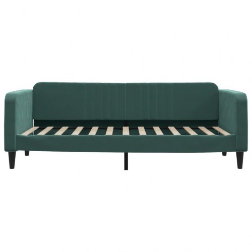 Daybed 100 × 200 cm i velour - mørkegrøn sovesofa
