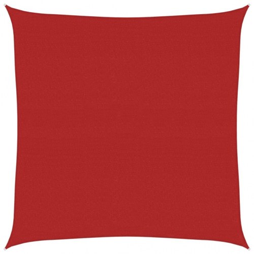 Solsejl 7×7 m - rød HDPE 160 g/m², firkantet