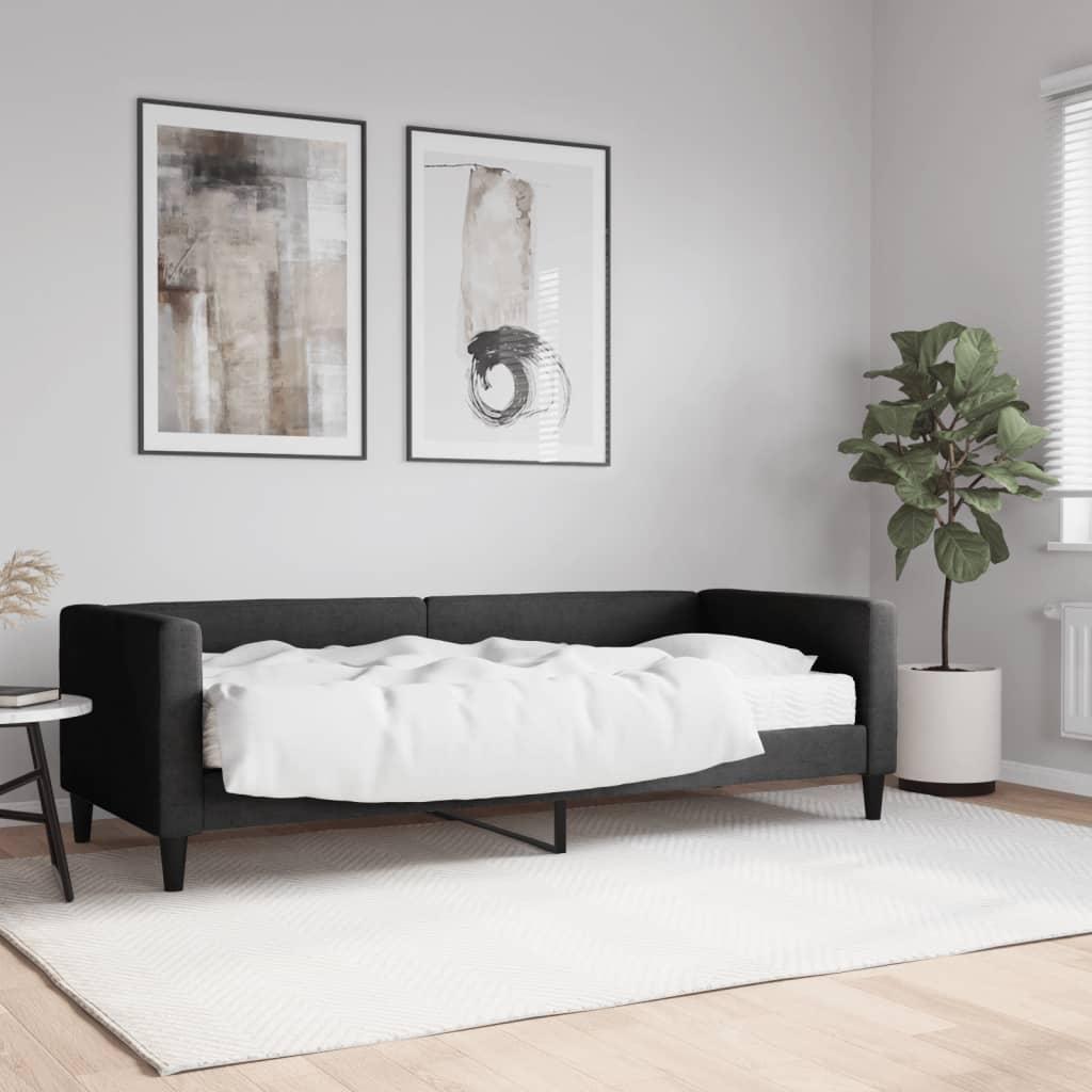 Daybed med madras 80x200 cm stof sort