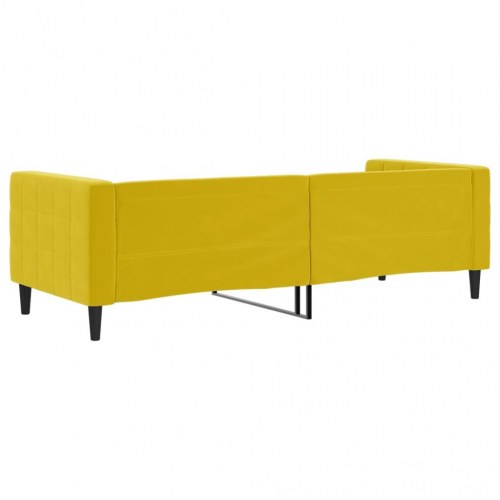 Daybed 80×200 cm i velour - gul sengeramme/sovesofa