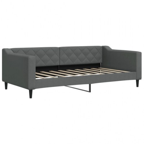Daybed med udtræk og skuffer 90x190 cm stof mørkegrå