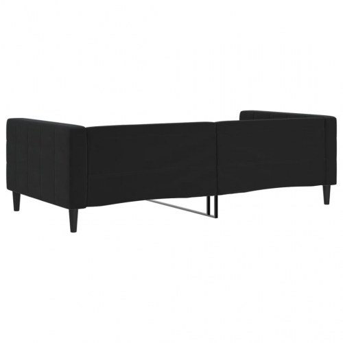 Daybed 100×200 cm i velour - sort sengeramme/sovesofa