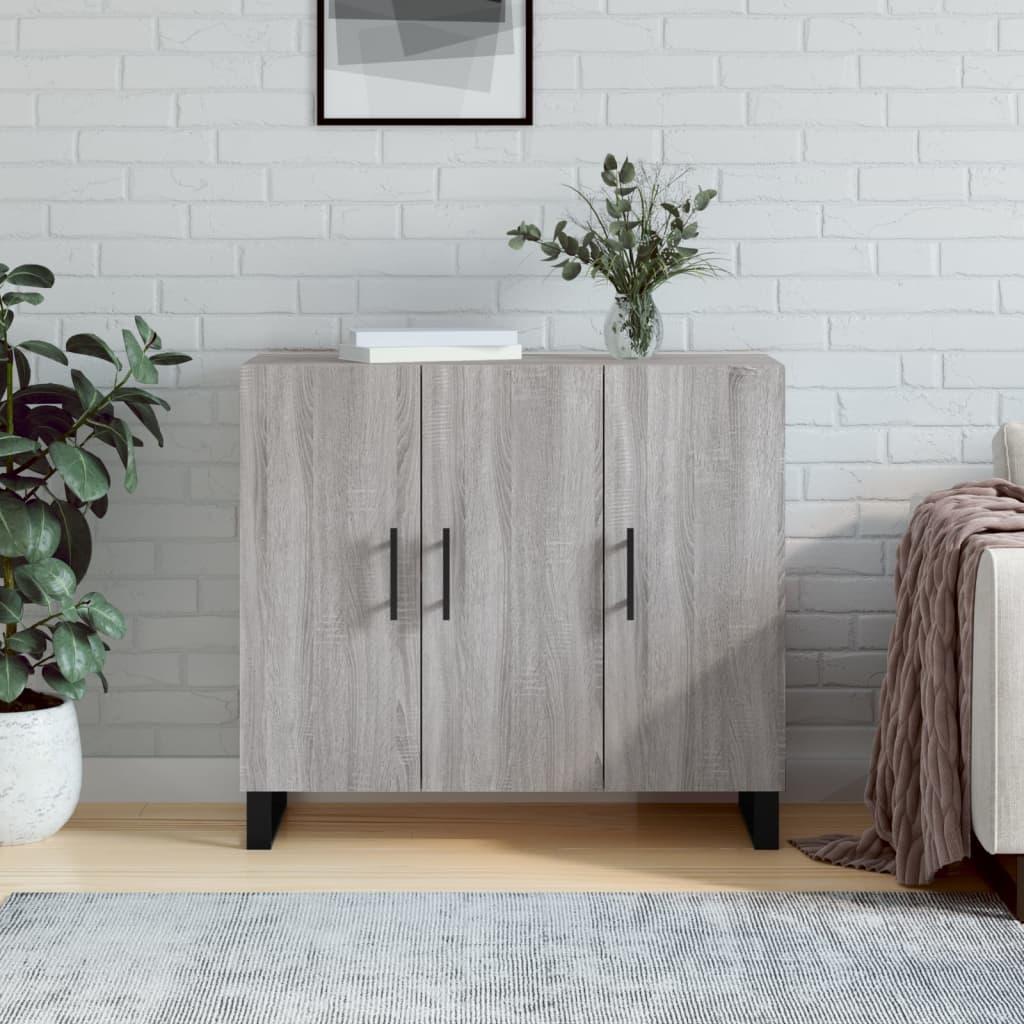 Skænk 90×34×80 cm i konstrueret træ - grå sonoma-eg