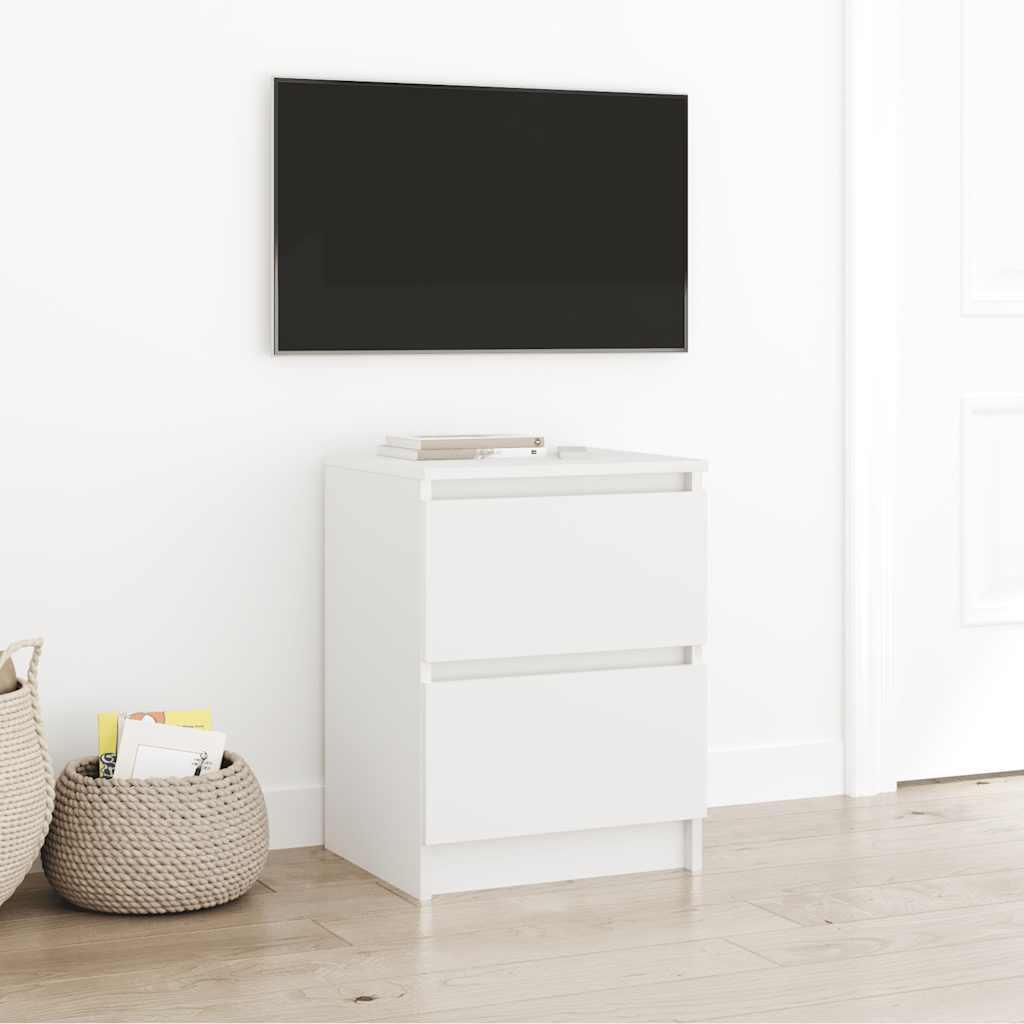 Tv-Bord 100X35X54 Cm Konstrueret Træ Etræsfarve - 40 cm / Hvid