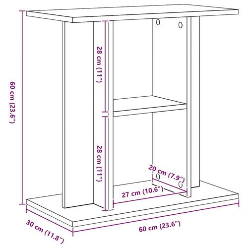 Akvariebord 60x30x60 cm konstrueret træ sort egetræsfarve