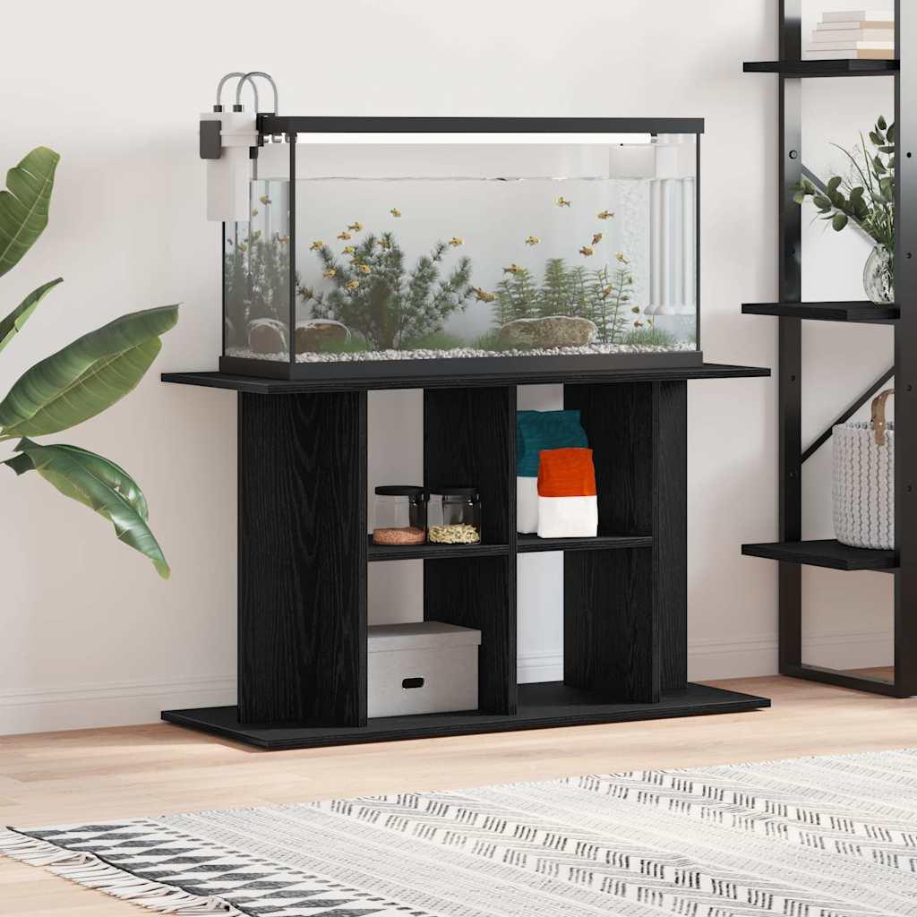 Akvariebord 100x40x60 cm konstrueret træ sort egetræsfarve