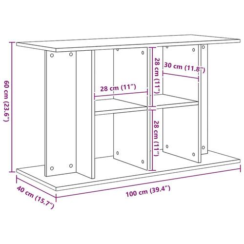 Akvariebord 100x40x60 cm konstrueret træ sort egetræsfarve