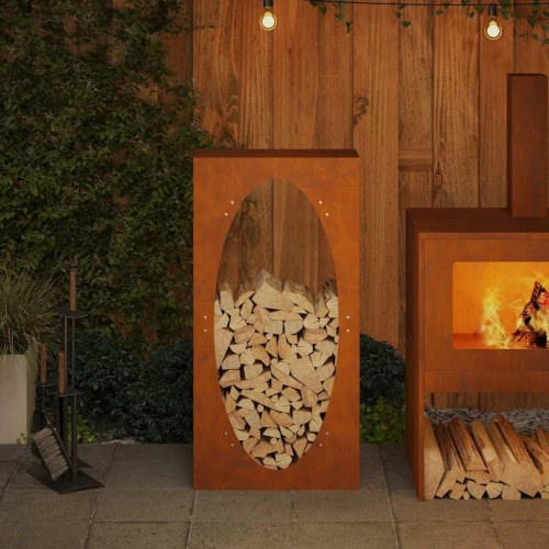 Brændestativ 50x23x100 cm forvitringsstål