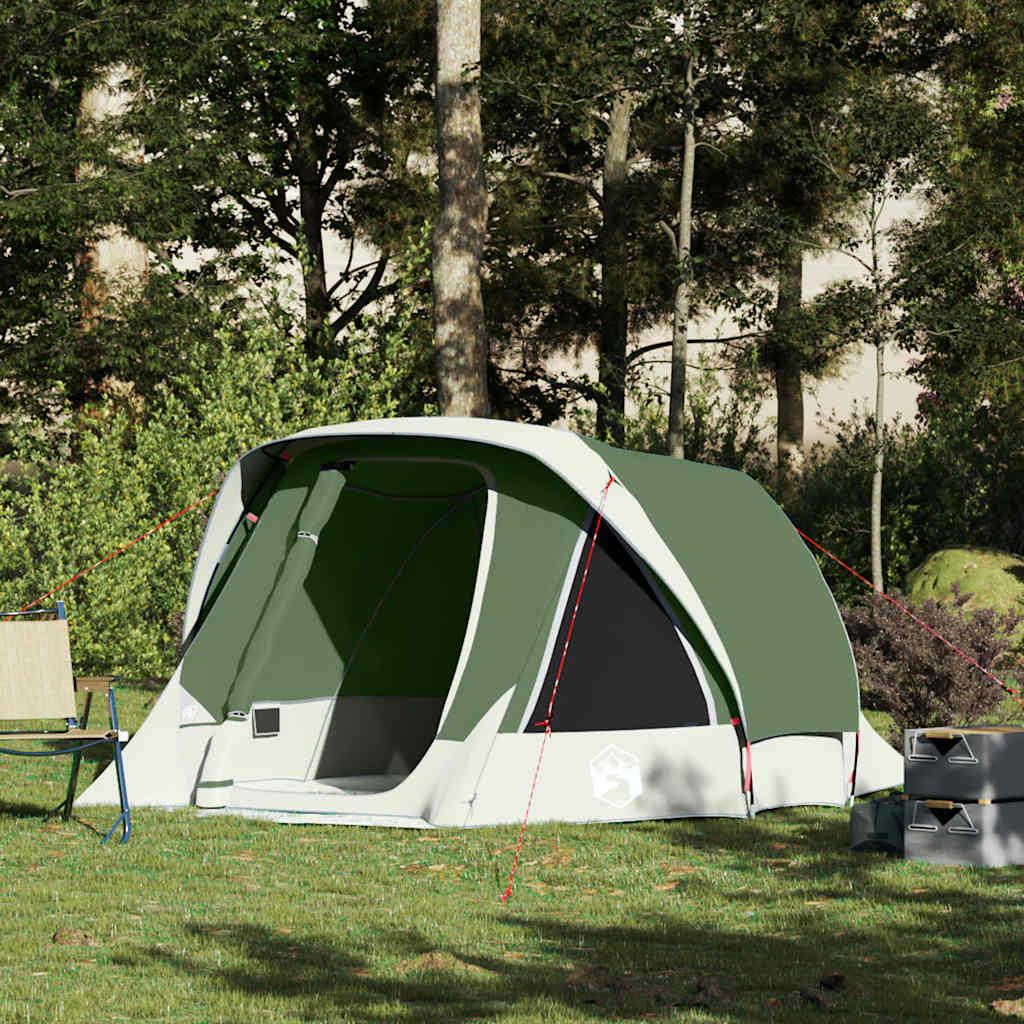 4-personers campingtelt - vandafvisende kabinetelt, grøn