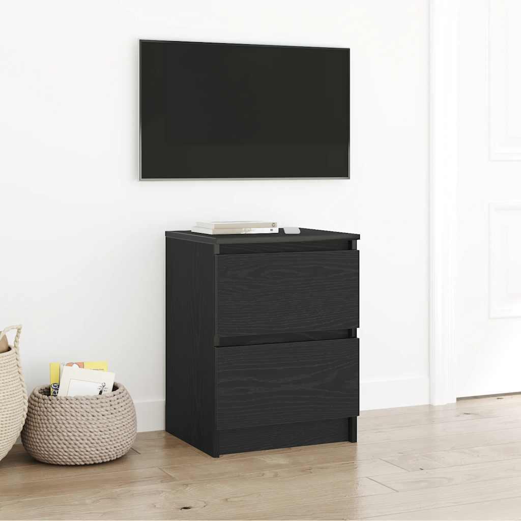 Tv-Bord 100X35X54 Cm Konstrueret Træ Etræsfarve - 40 cm / Sort