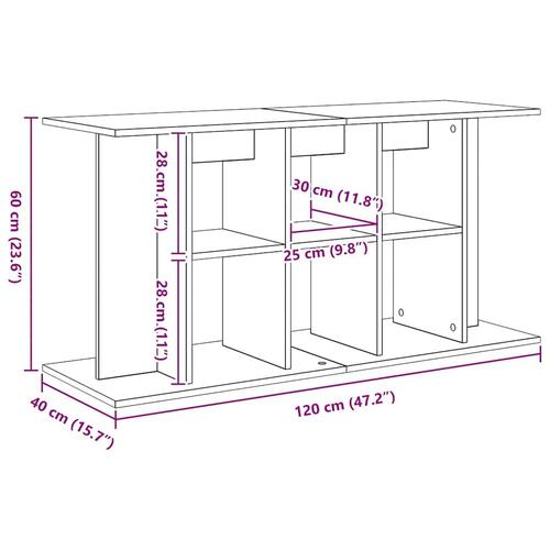 Akvariebord 120x40x60 cm konstrueret træ sort egetræsfarve